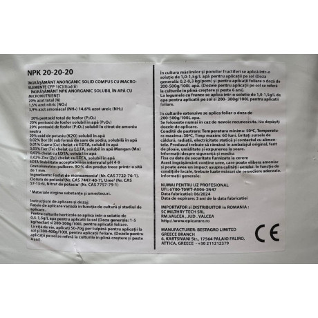 Ingrasamant Poly Grow 20.20.20 +ME 25Kg