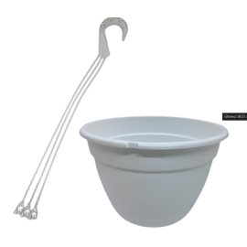 Ghiveci suspendat alb 23cm, set 10 buc