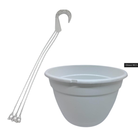Ghiveci suspendat alb 23cm, set 10 buc